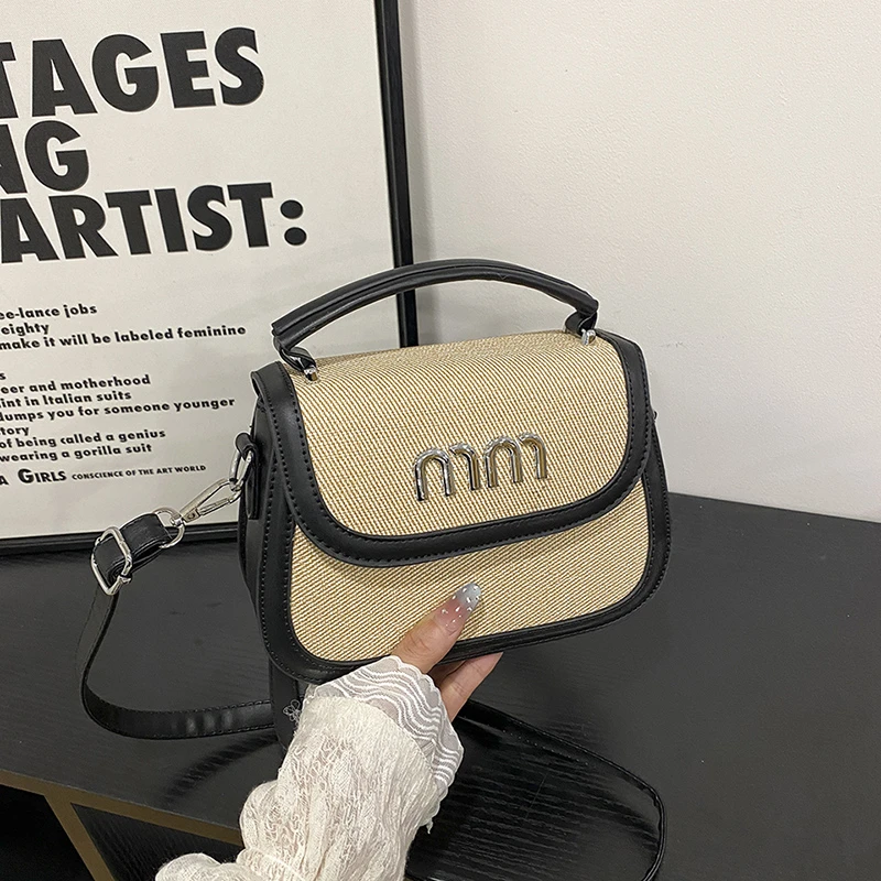 

Высококачественная минималистичная винтажная кожаная сумка через плечо для женщин, модный простой модный дизайн с буквенным логотипом