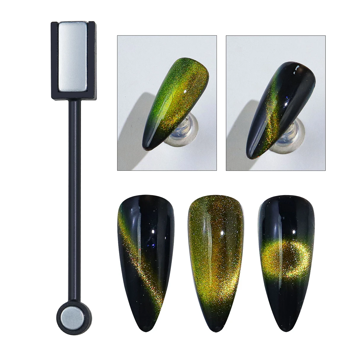 Juego de imanes para uñas de ojo de gato, herramientas de palo magnético para decoración de uñas, bloques magnéticos para efecto de esmalte de Gel, Kit de accesorios para decoración de uñas, 12 Uds.