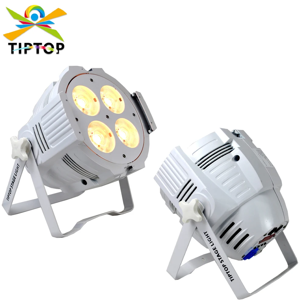 TIPTOP 200W COB Led Par Light Indoor Stage Lighting DMX Control Pixel Individual 4 Eyes Par Cans White Housing 4X50W High Power