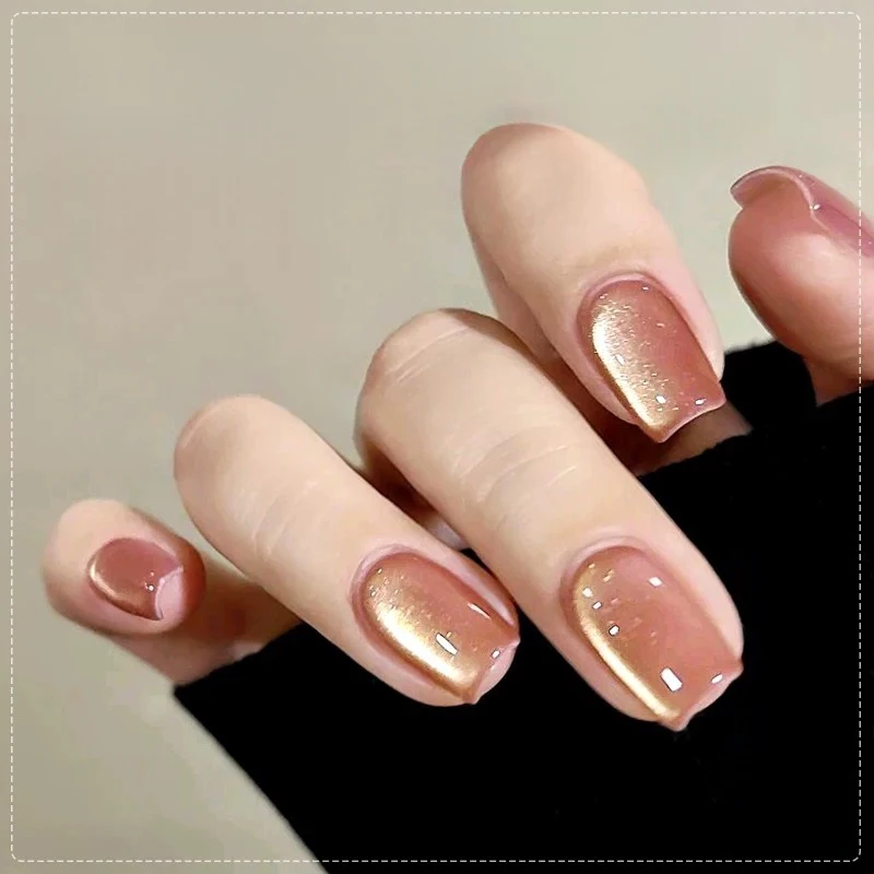 ยาทาเล็บเจลคริสตัลตาแมวสีทอง 10 มล. 1 ชิ้น สินค้าขายดีประจำฤดูใบไม้ร่วง 2025 ใหม่ ของตกแต่งเล็บ อุปกรณ์ทำเล็บ สีชมพู