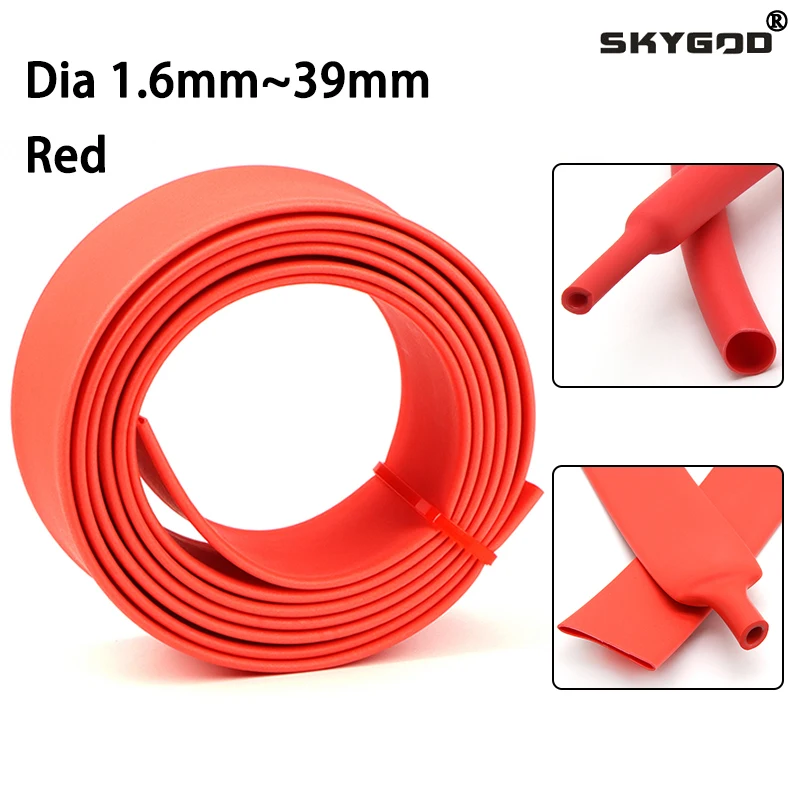 1~10m Red 1.6 ~ 39mm 3:1 Heat Shrink Tubing With Glue Double Wall Adhensive Lined Wire Polyolefin Cable Sleeve Waterproof