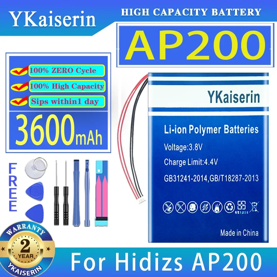 YKaiserin 3600mAh Replacement Battery For Hidizs AP200 Digital Bateria