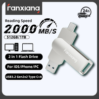 Fanxiang FF956 2000MB/s USB Flash Drive 512GB/1TB/2TB 20Gbps Type-C+10Gbps USB-A High Speed Solid State Drive For Windows Phone