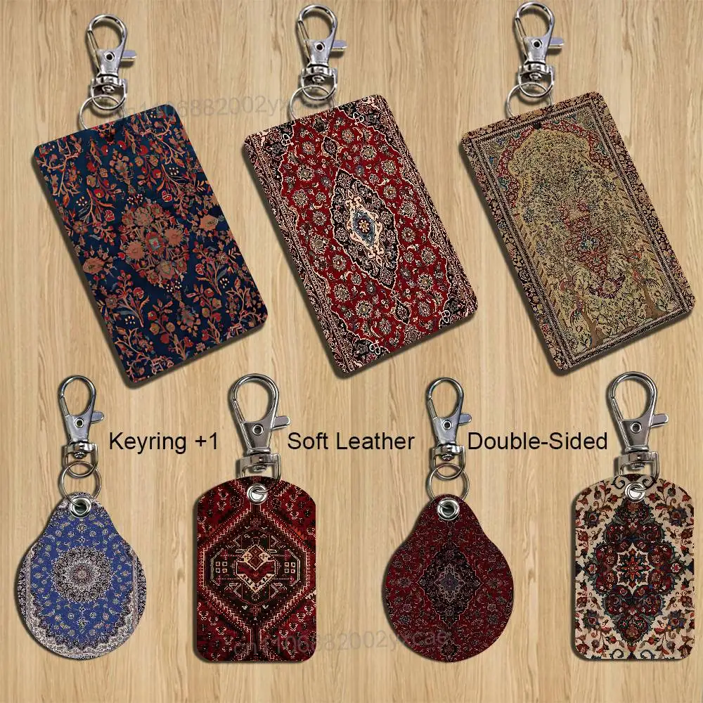 Persian Rug Iranian Carpet Card Holder Keychain Key Ring Door Lock Access Protective Case For Security Gift