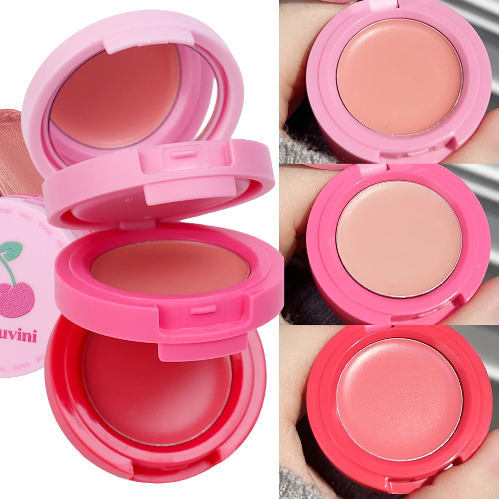 Paleta de crema de rubor 3 en 1, contorno de mejillas, lápiz labial, colorete cosmético, Mousse suave, hidratante, colorete de tinte de mejillas, maquillaje facial