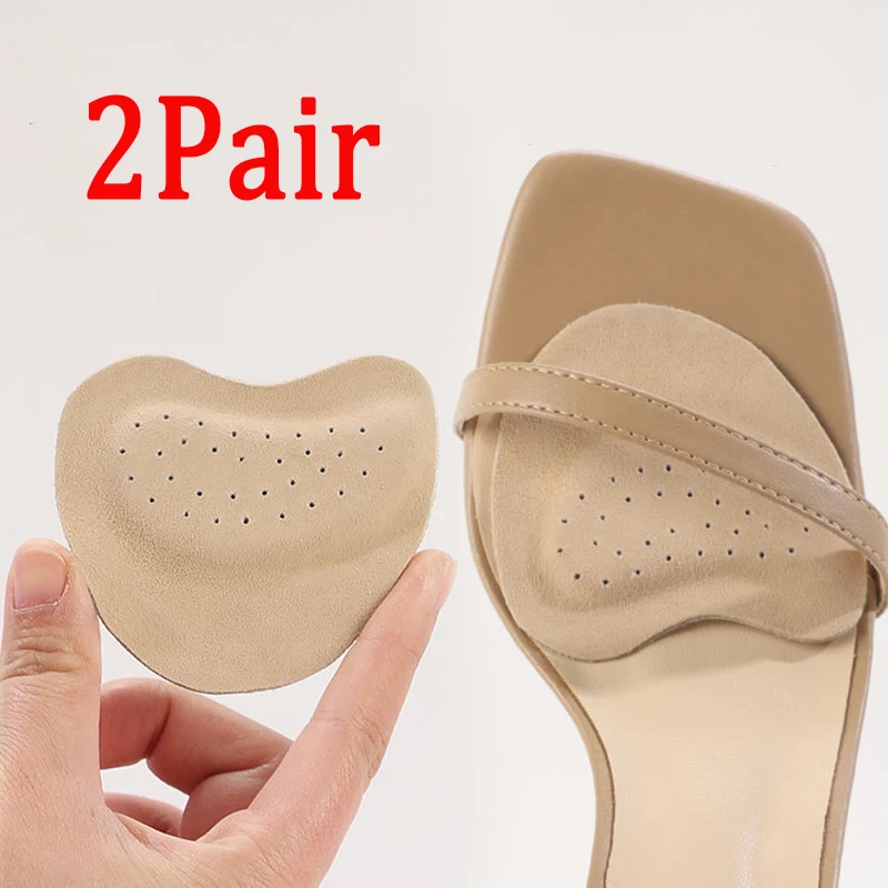 Forefoot Insert Cushion Pad Comfortable Leather Insoles Women Shoes Pads Foot Care Sandal Foot Pain Relief Pads Non-slip Cushion