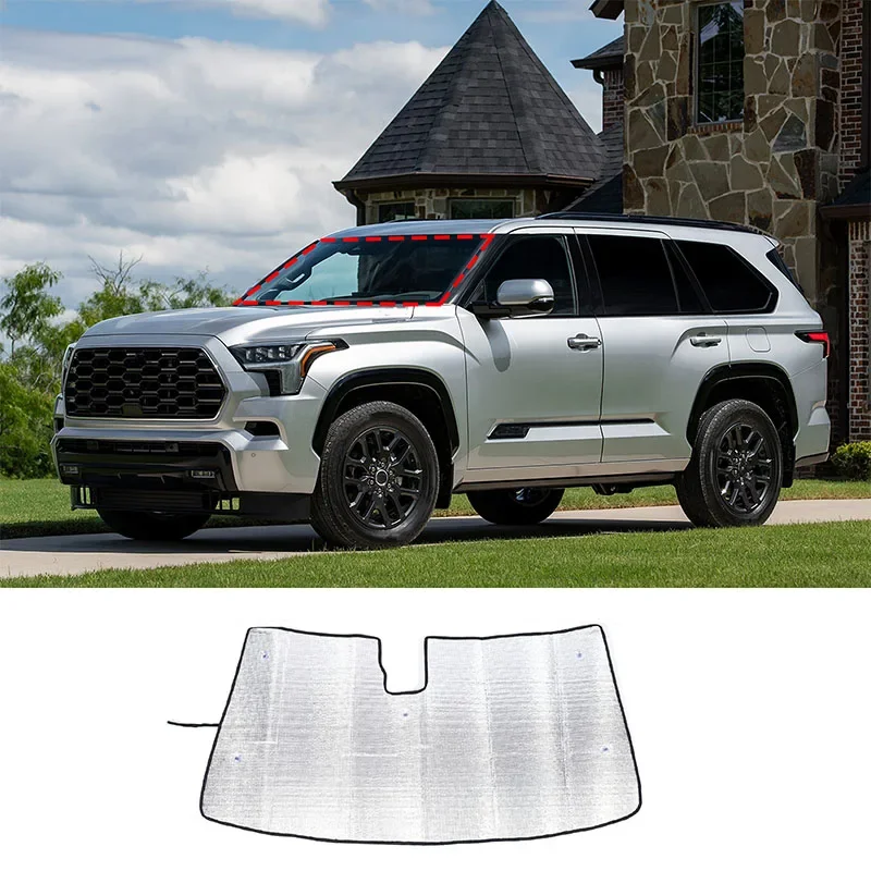 

For Toyota Sequoia 2021 Car Front Windshield Sunshade Cover Anti-UV Aluminum Foil Auto Accessories 1 Pcs