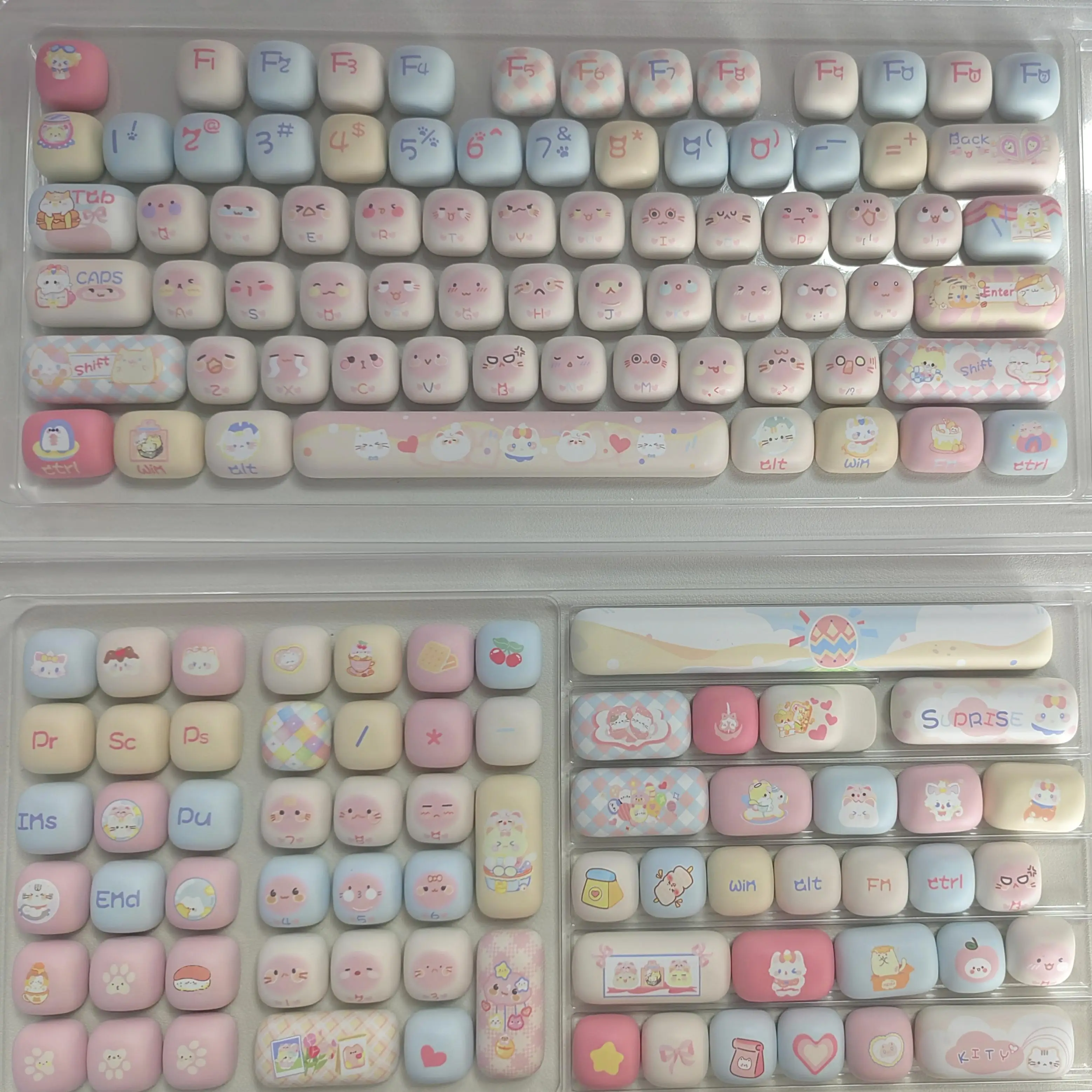 MOG High Sweetheart Cat Pink Dream 140 Tombol Keycap Keyboard Mekanis