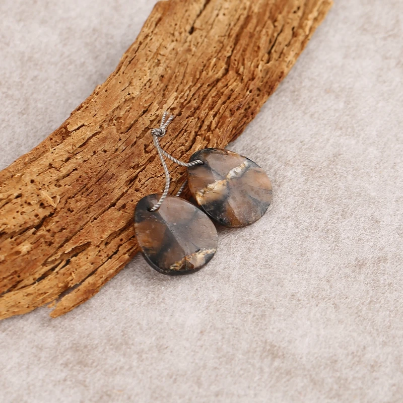Natural Stone Chiastolite Water Drop Earrings Beads Fashion Jewelry Ear Accessory for Women