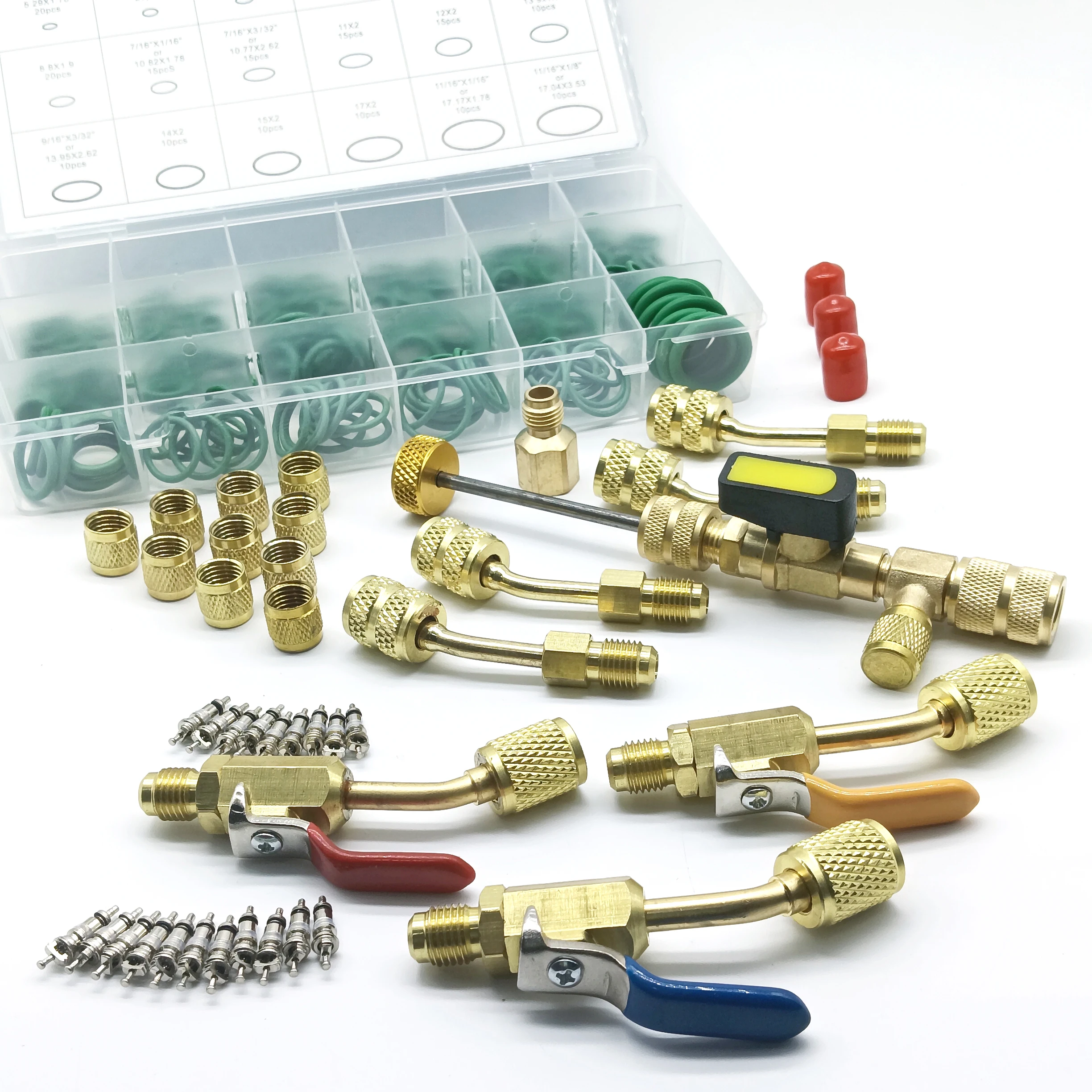 Air Conditioning Valve Refrigerant Tool Valve Core Remover Installer Kit with Dual Size 1/4\