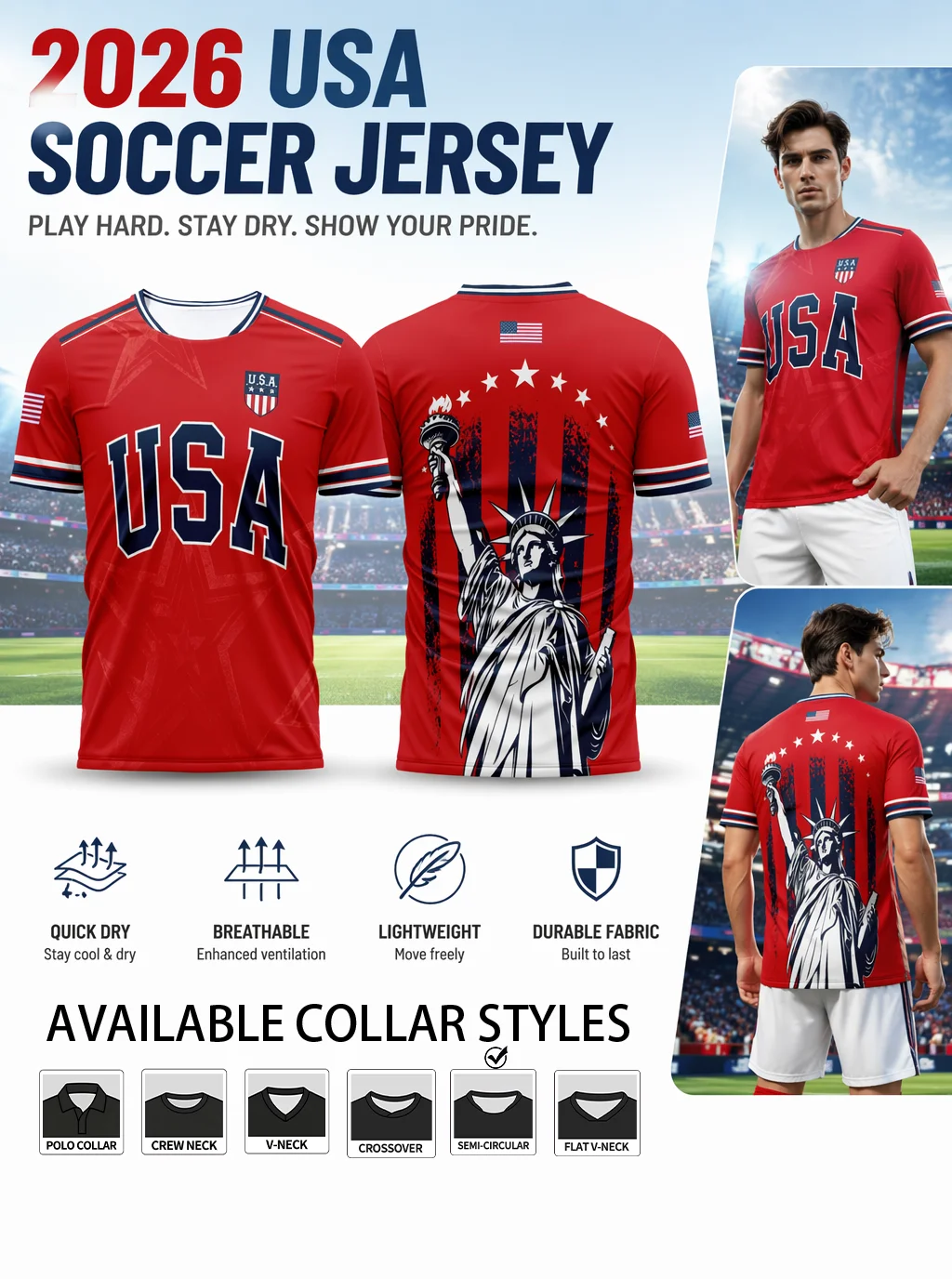 Weight‑free athletic jersey with roomy sport‑fit cut enabling flexible dribbling, sprinting and fast body‑turns