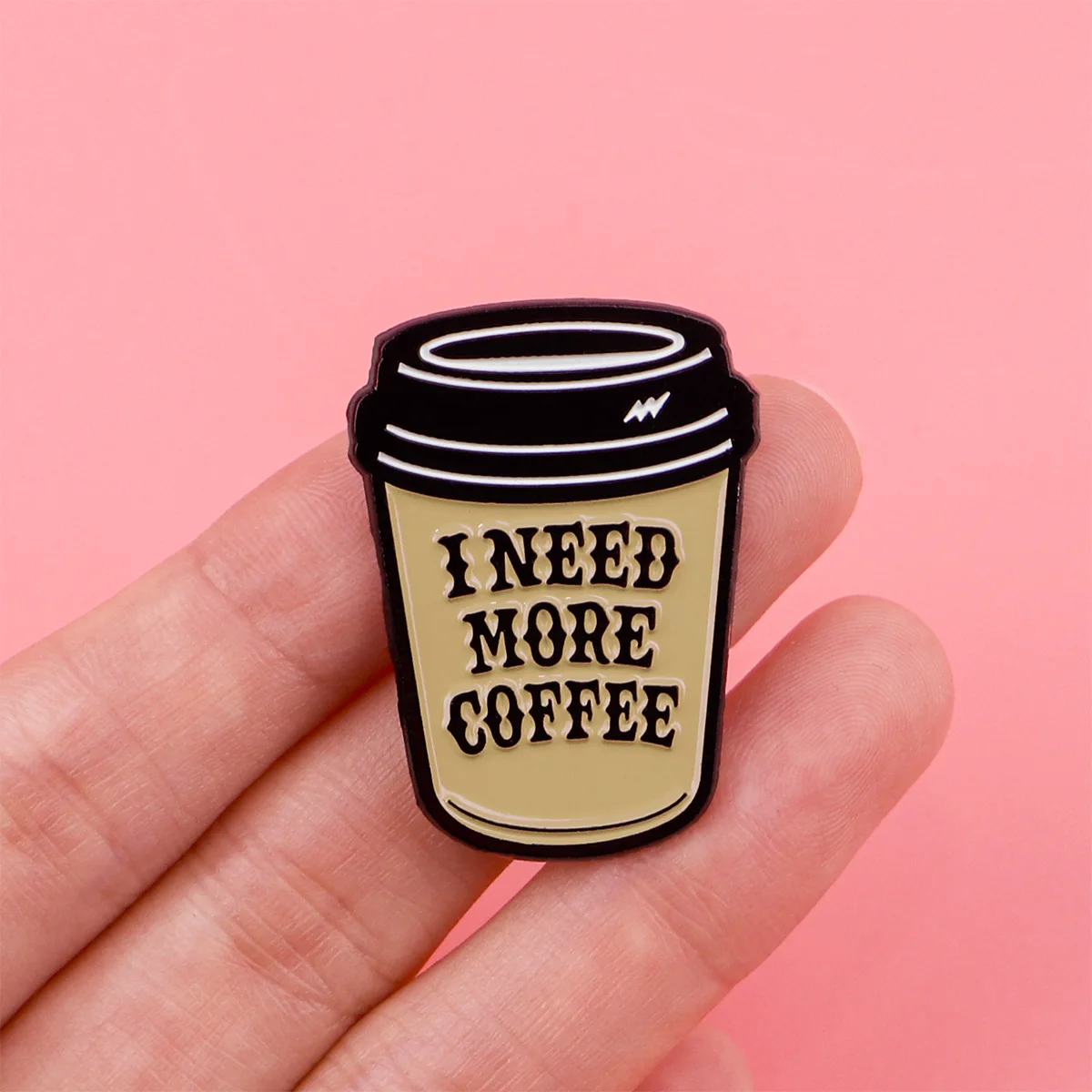 More Coffee Funny Enamel Pin Brooch for Women Lapel Pins Badge on Backpack Costume Accessories Jewelry Friends Gift