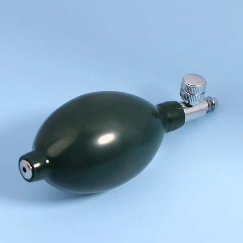 Dunkelgrüne Aufblasbirne Luftpumpe für Blutdruckmessgerät Handgerät Gesundheitszubehör Ball Metallventile – Detail 5