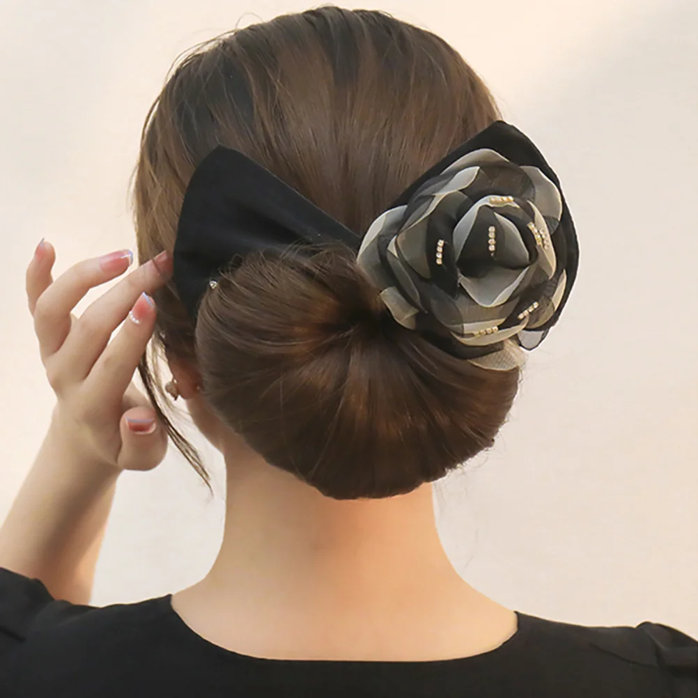 

3pcs Flower Hair Bun Maker Shaper Styling Tool For Women Easy Hair Donut Creator Curler Ribbon Wrap Lightweight Portable Use