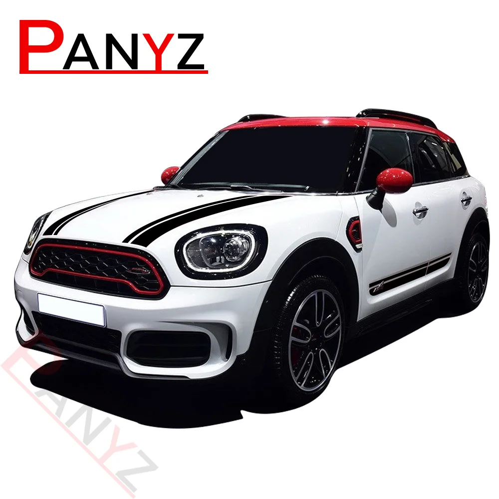 Car Hood Decal Bonnet Band Rear Trunk Body Kit Side Stripes Skirt Sticker For MINI Countryman F60 Cooper JCW Accessories