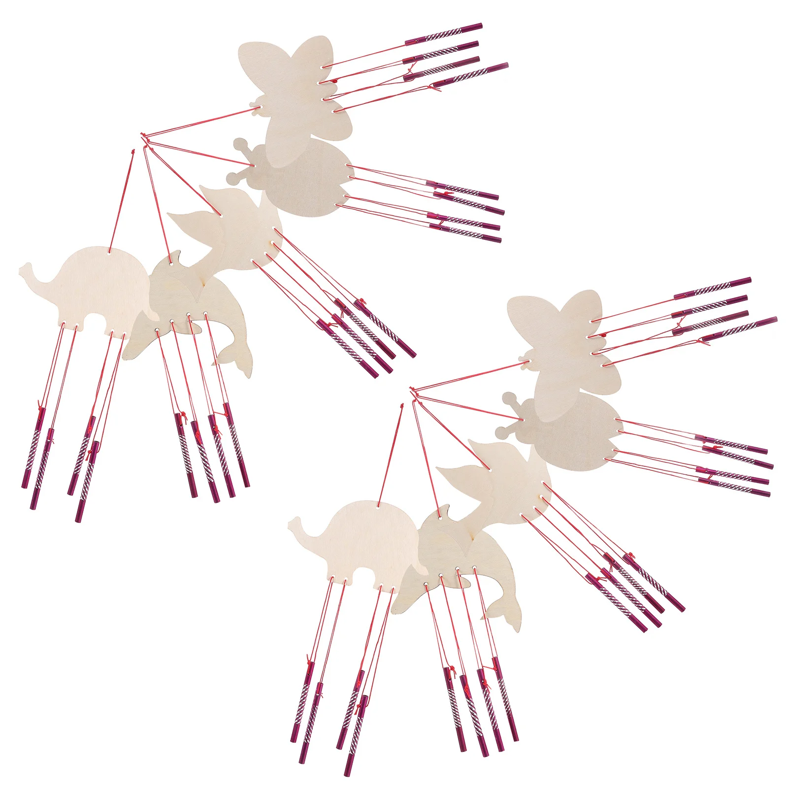 

10Pcs Wood Windchime Craft Kit DIY Painting Set for Kids Adults Home Ornament Creative Family Interaction Spring Holiday Decor
