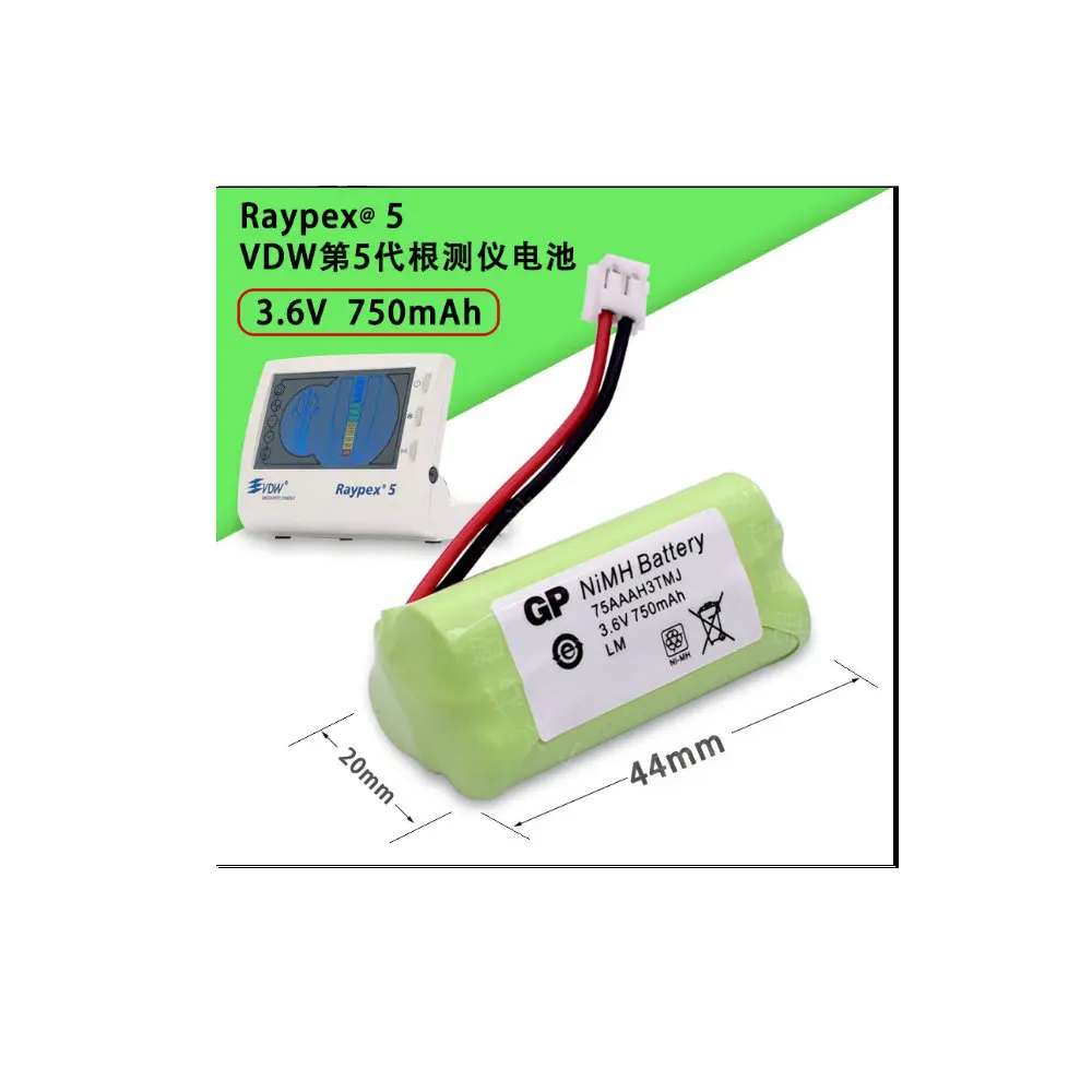 For VDW RAYPEX 5 &6 Root Canal Instrument NI-MH Rechargeable Accumulator 2.4V 3.6V 750mAh 2100mAh Battery