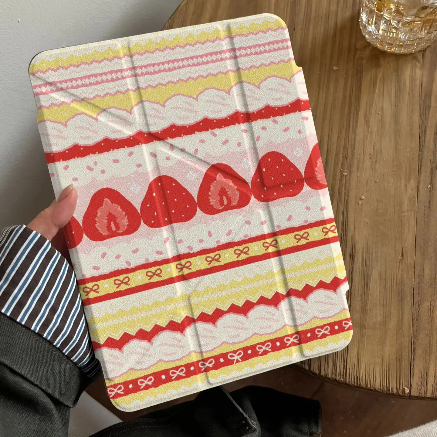 Korea Strawberry CreamCake Y2K ins Tablet Case For iPad Pro 13in 11th M5M4 12.9in A16 7/8/9/10th Air4/5/6/7 11in M2M3 Mini Cover