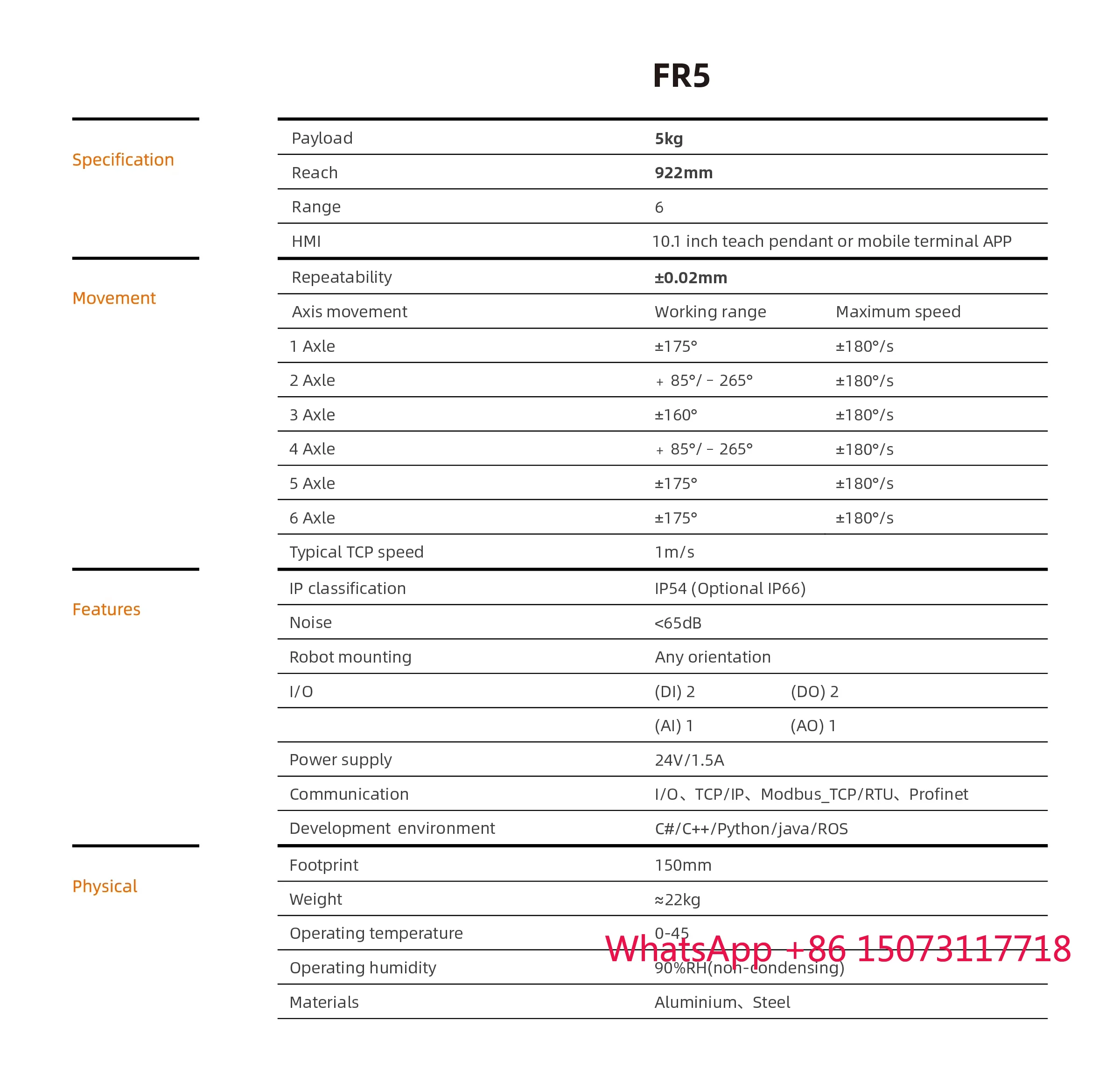 روبوت تعاوني 6 محاور FR5 كوبوت 5 كجم حمولة بالمنصاد لحام كوبوت ذراع آلي صناعي