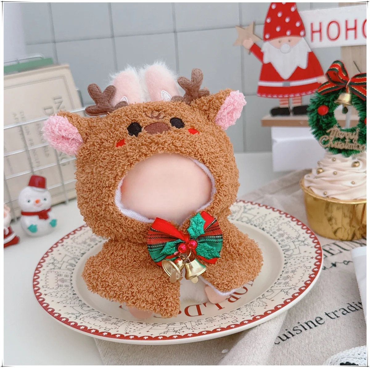 Puppenkleidung für Labubu 17 cm Weihnachtskostüme Puppenkleidung Outfit Zubehör The Monster Doll Dress Up Weihnachtszubehör