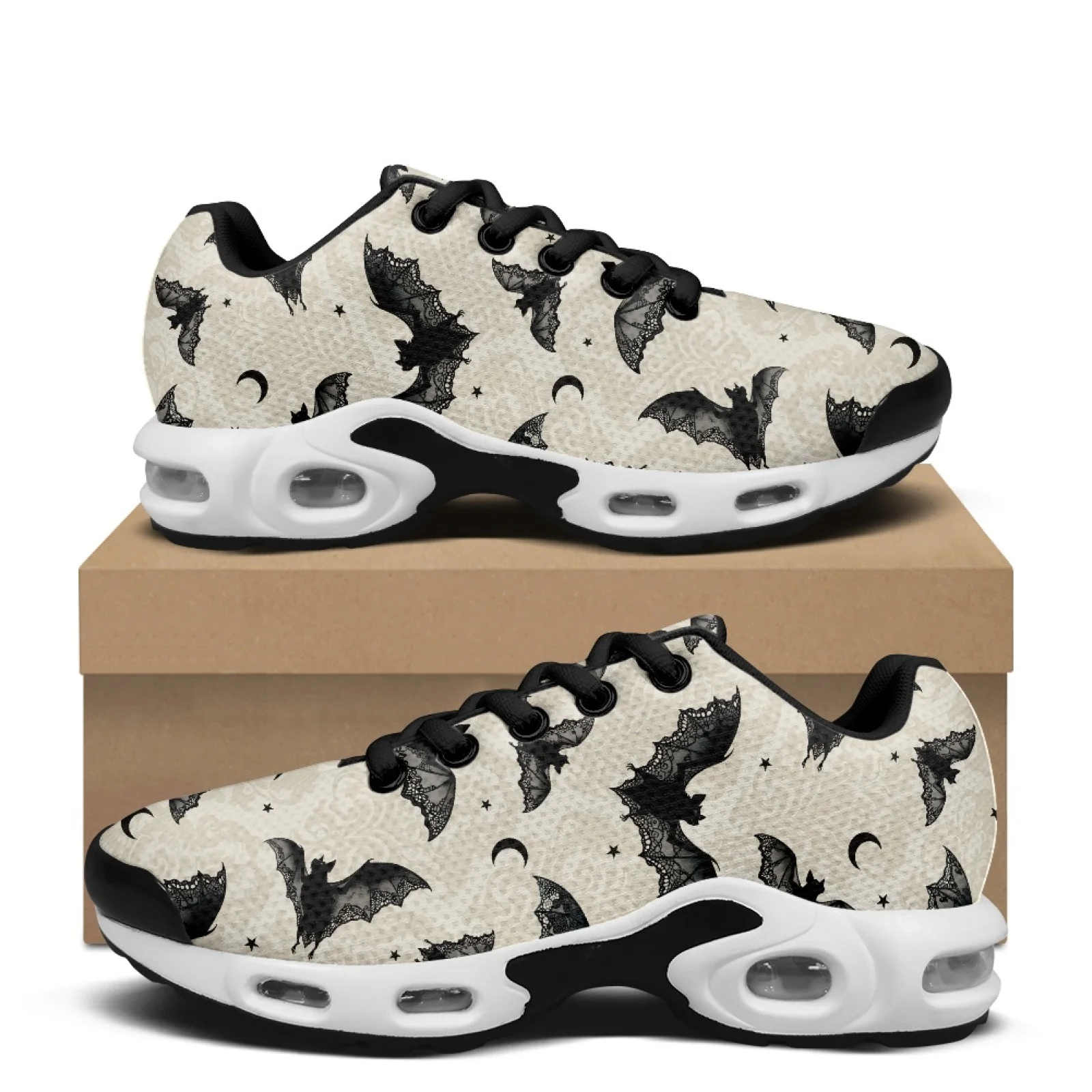 PENSTROLL Air Cushion Air Cushion Sneakers Arch Support Walking Shoes for Basketball Adult Bat Moon