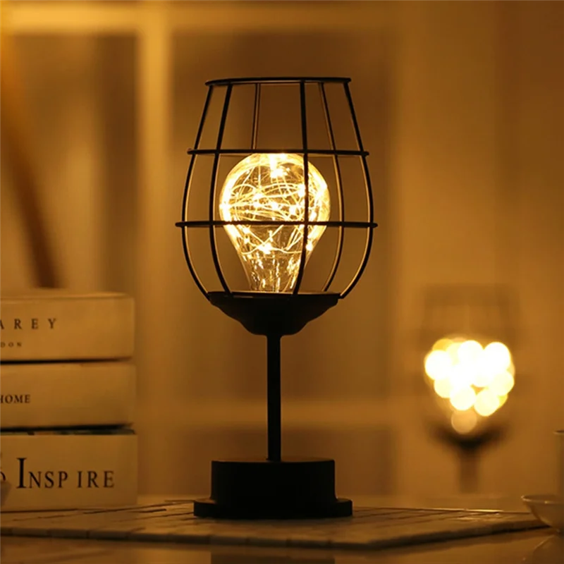 

BOFO LED Table Lamp Reading Lamp Night Light Bedroom Bedside Lamp Desk Lighting Living Room Retro Iron Home Decoration