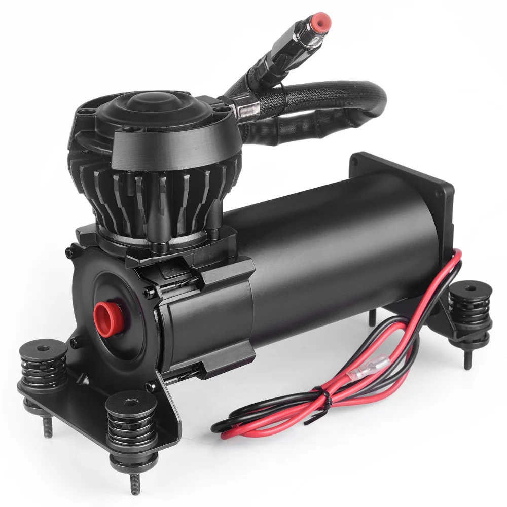 Universal 58DB Silent 200PSI Air Suspension Compressor Pump Kit 1/4NPT 12V Black Waterproof V360