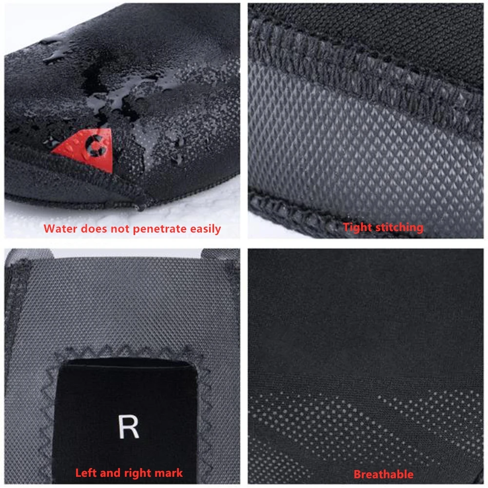 SBR Zapato de ciclismo de neopreno con media cubierta, impermeable, resistente al viento, suela de goma antideslizante, unisex negro, disponible M L XL