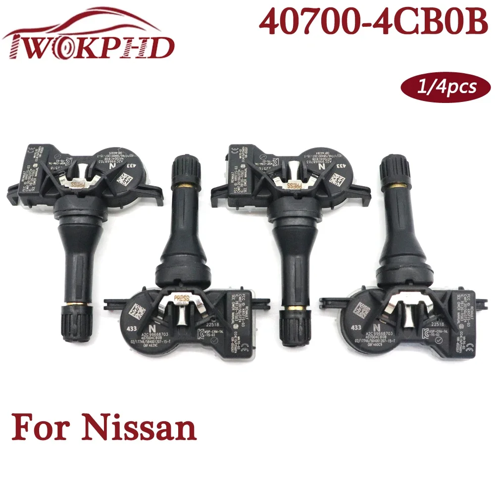 

TPMS 40700-4CB1B Tire Pressure Sensor Monitoring System For NISSAN LEAF ROGUE SPORT 2016-2020 40700-4CB0B 433Mhz