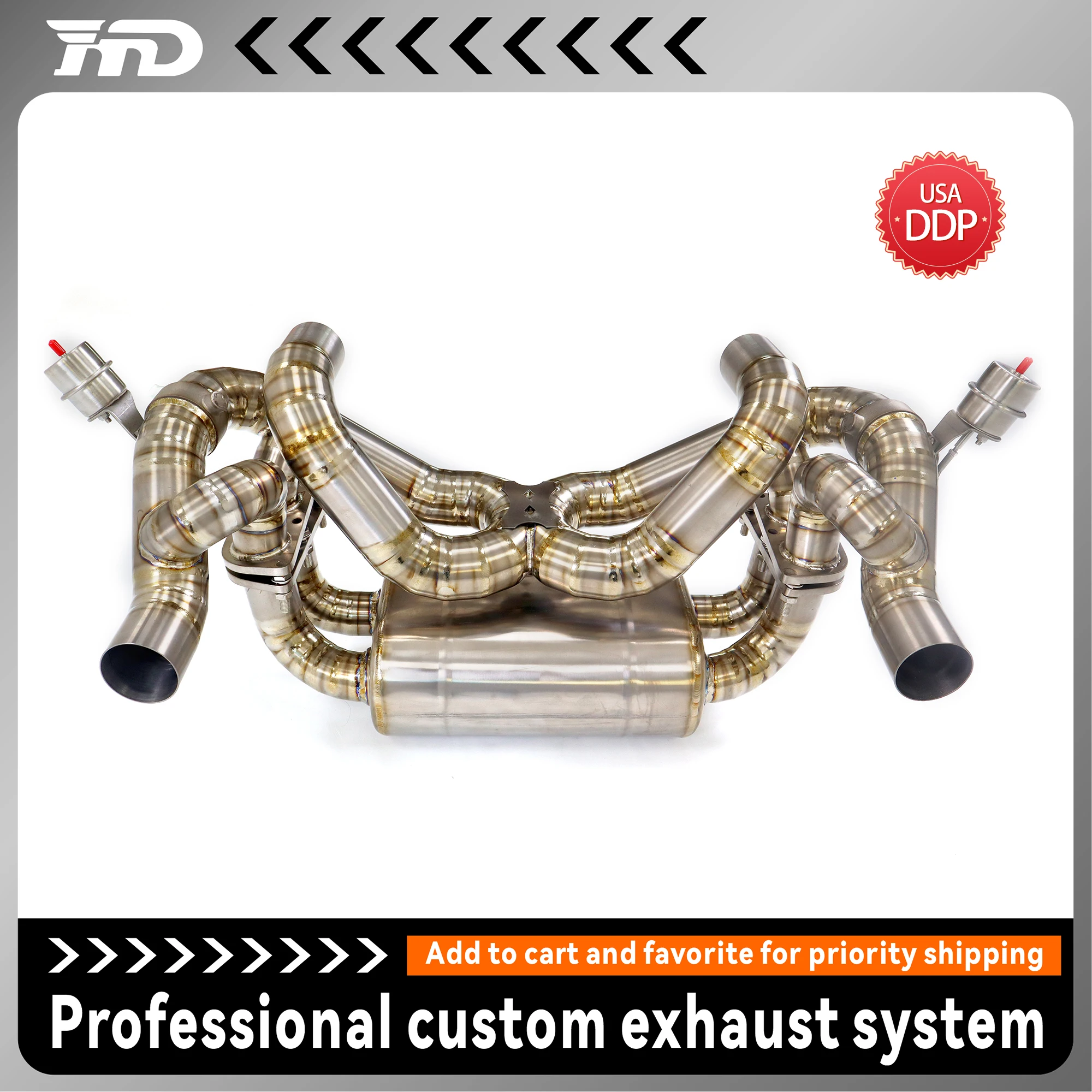 

Титановая выхлопная система HMD Performance Catback для Ferrari F430 Scuderia 4,3 л, модификация автомобиля, глушитель вакуумного клапана