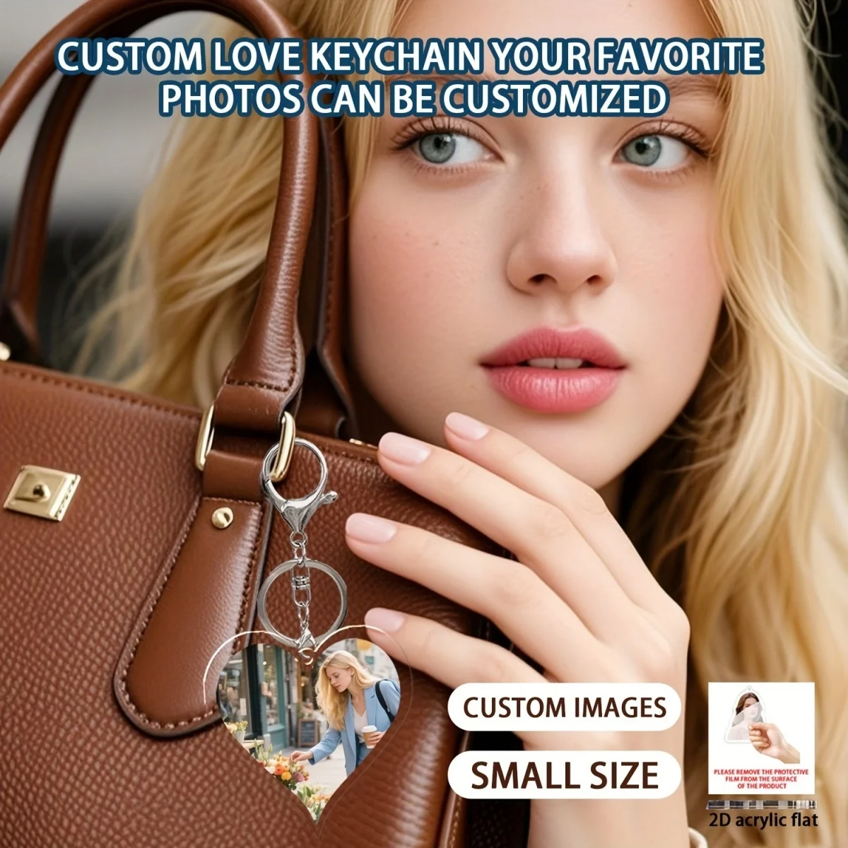Custom Photo Acrylic Keychain, Personalized Photo Keychain, Family Photo Keychain, Dog Keychain, Pet Photo Keychain, Personalize