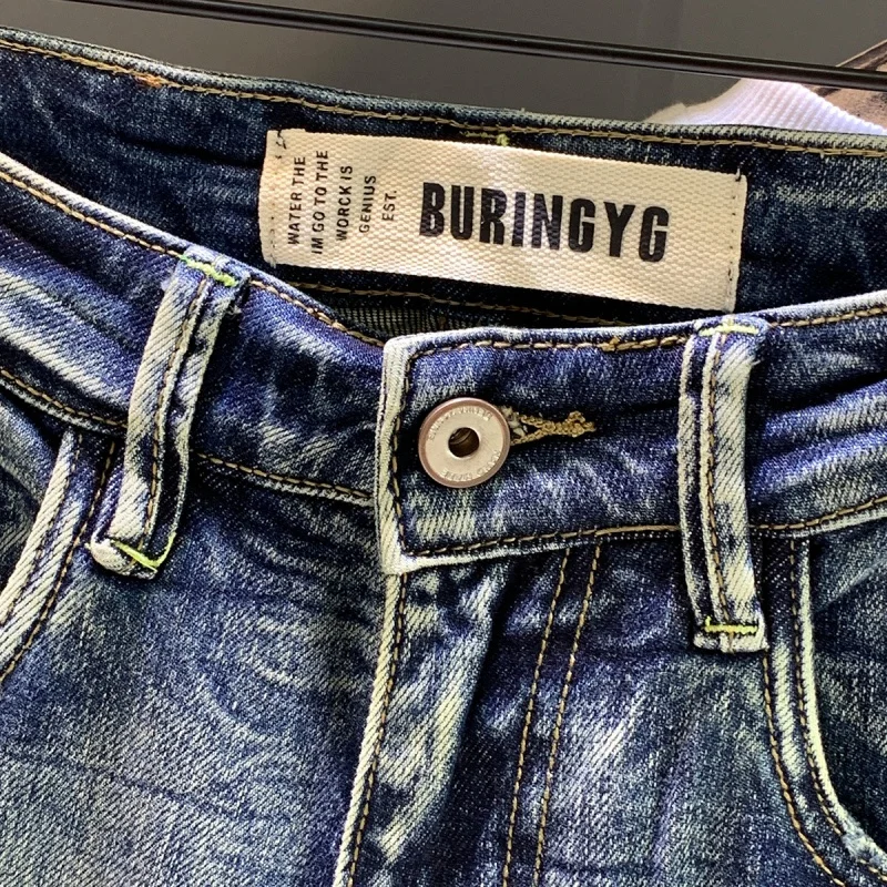 Men's High Street Retro Blue Nostalgic Jeans 2024 New Fashion Loose Harem Wide-Leg Pants Trendy All-Match Large Size Pants