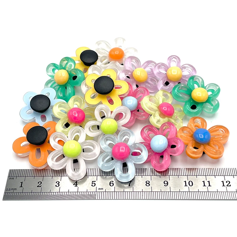 9Pcs New Designer Colorful Flowers Shoe Charm Accessories For Women\'s Sandals Slippers DIY Fashion Shoe Pin Fit Clogs Decoration