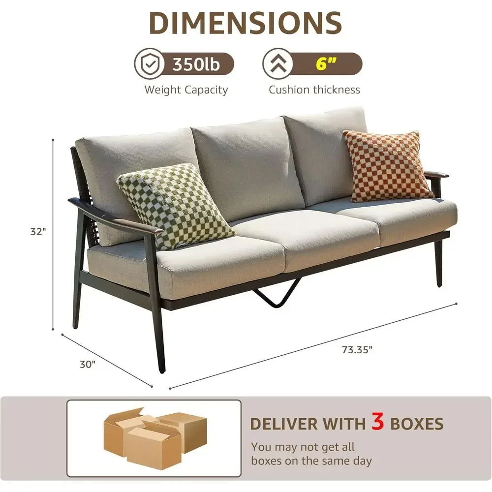 

Special OfferOutdoor Metal Wicker Backrest Chair With 6 Cushion, Ideal For Patio, Porch, Deck, Balcony, Backyard, Sunroom, 73.35