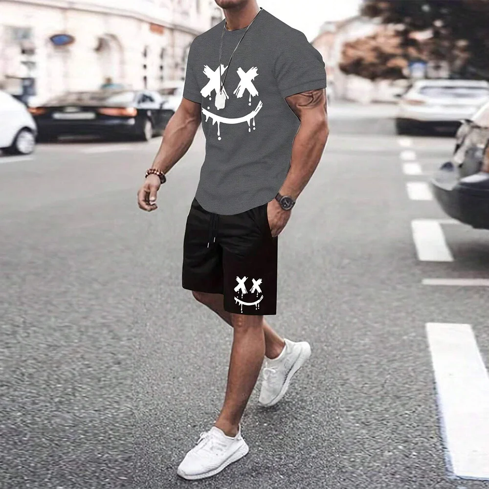 Fashionable And Casual Men S S Size Set Printed Image Set Comfortable To Wear Breathable Cool Wear Resistant Non Pilling