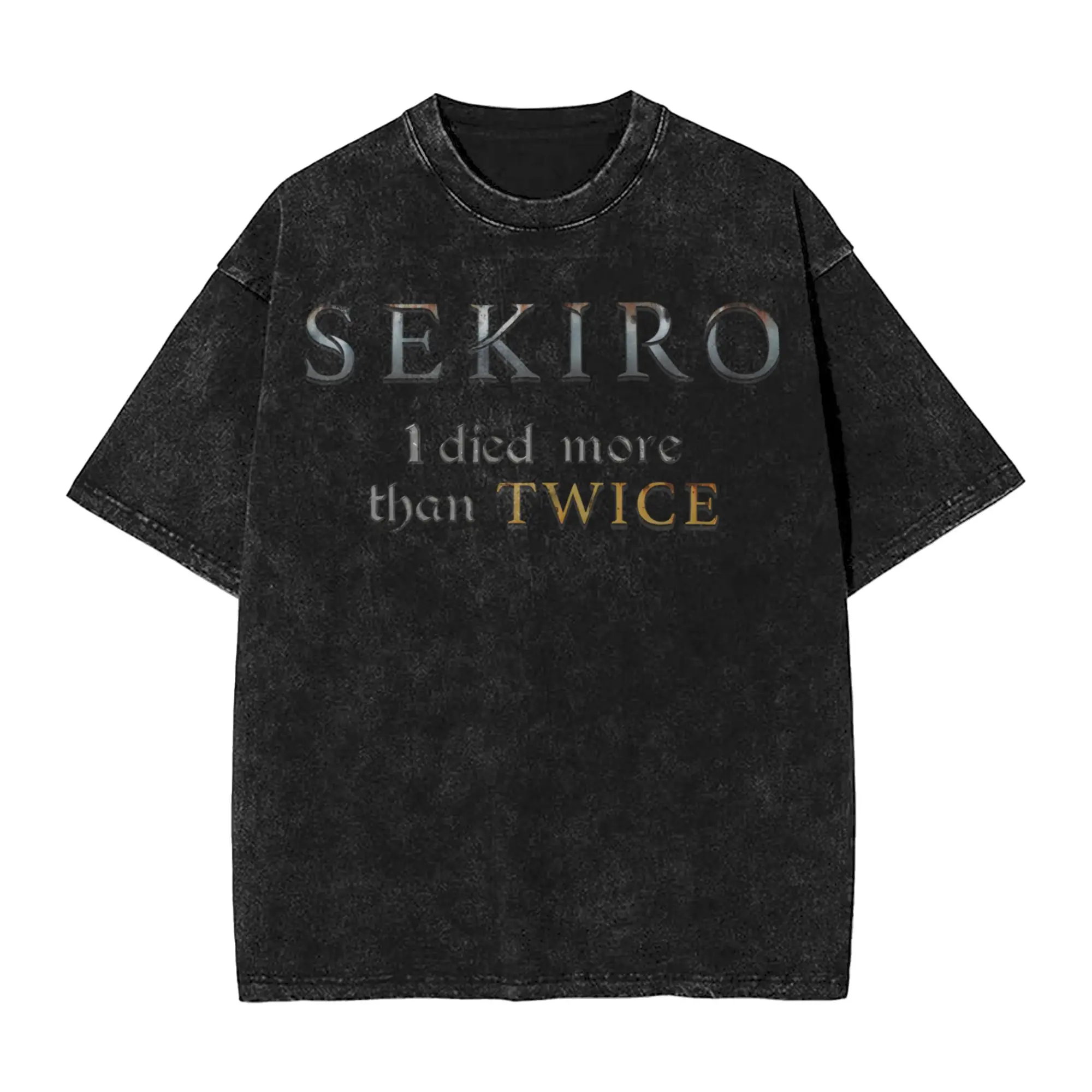 Sekiro: Shadows Die Twice Outfit Washed T Shirts for Men Women Streetwear Hip Hop T-Shirts Summer  Tee Shirt Cotton