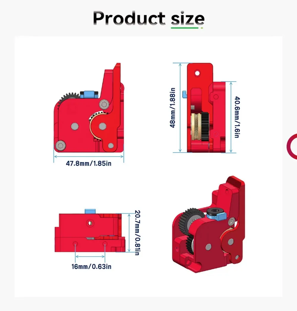 Upgrade All Metal Extrusion Dual Gear für K1C, K1, K1 MAX ohne Motor Mechhine Kit Double Gears Drive Extruder k1 max Upgrades