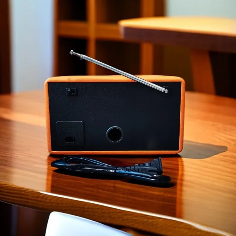 Retro Leather Wood Bluetooth Speaker Double Horn High-power Outdoor FM/AM/SW Multi-band Radio Support FM USB TF Card MP3 Player