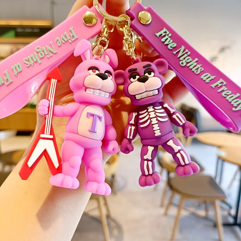 Wholesale Cartoon Game Fnaf Freddy's Fazbear Bear Doll Model Toys Keychain Five Nights Freddy Keychain For Kid Christmas Gifts