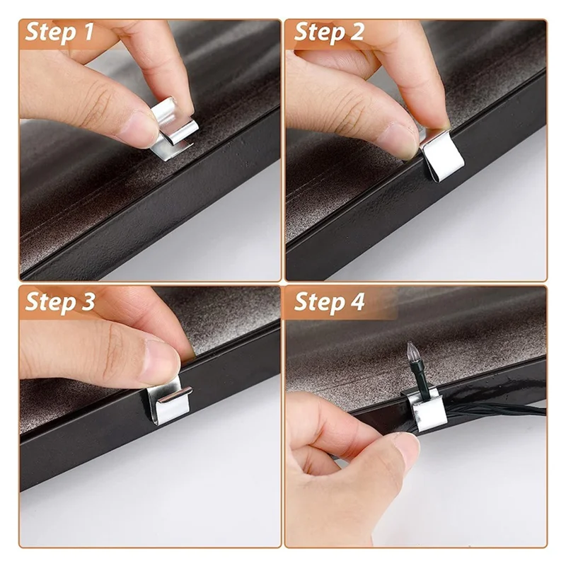 PTST 50PCS Gutter Clips For Hanging Outdoor Lights Christmas Light Clips For Outside String Lights Weatherproof Gutter Clips