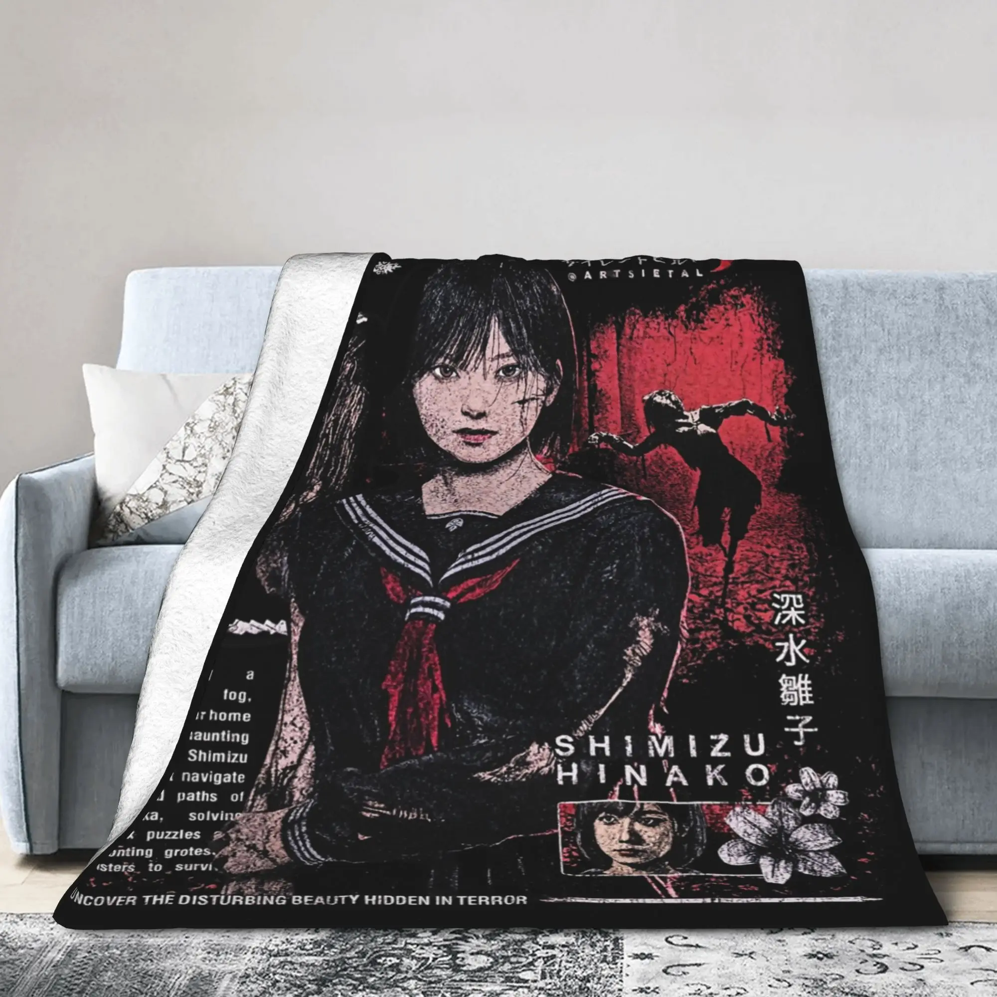 Silent Hill f Shimizu Hinako Blanket Flannel Spring/Autumn  Portable Ultra-Soft Throw Blankets for Home Car Bedspreads