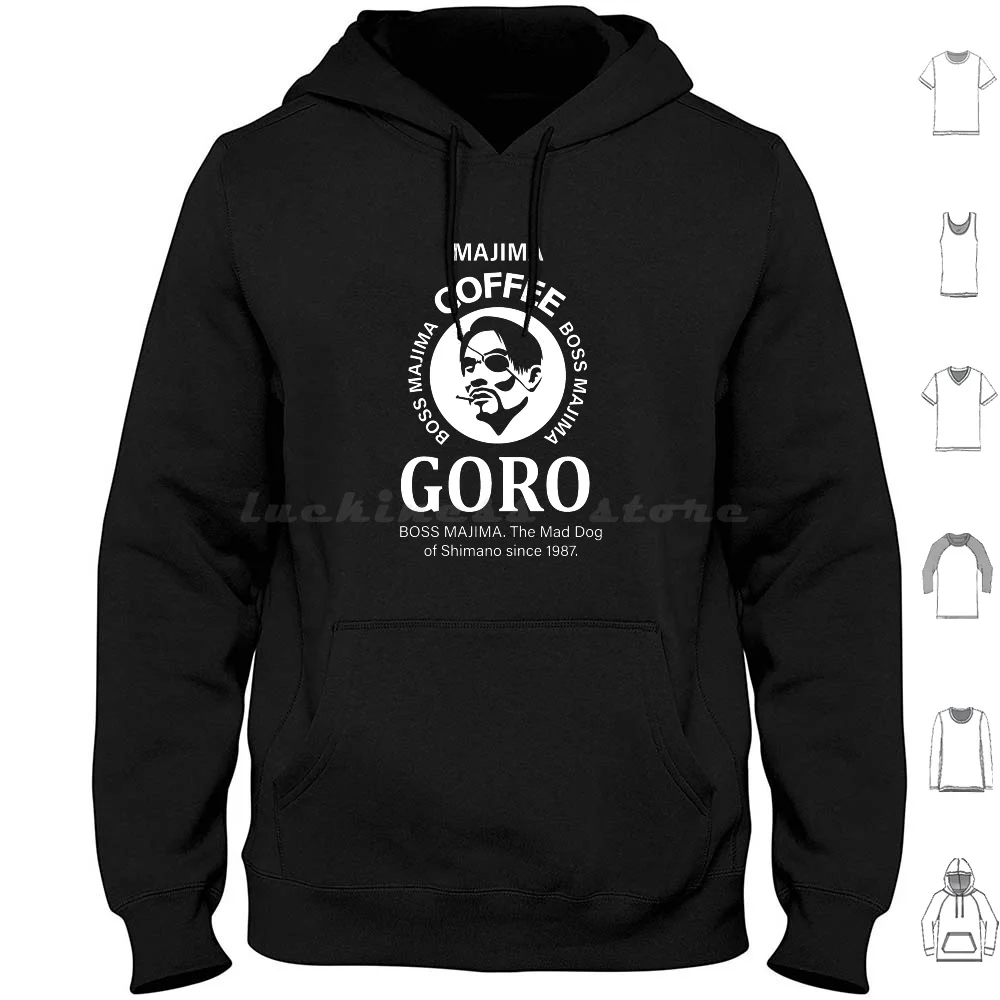 

Goro Brand Coffee Hoodies Long Sleeve Yakuza Goro Goro Majima Majima Coffee Coffee Gaming Jrpgs