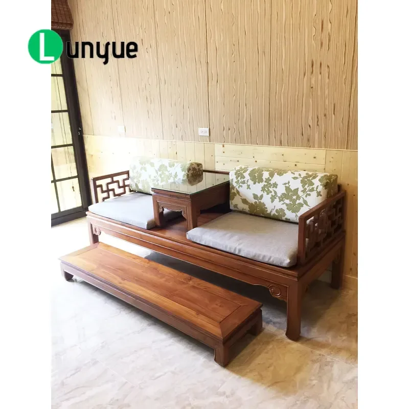 Indonesian Solid Teak Three Seater Sofa Bed Recliner for Living Room ODM Factory Direct Supply Durable Wood Furniture
