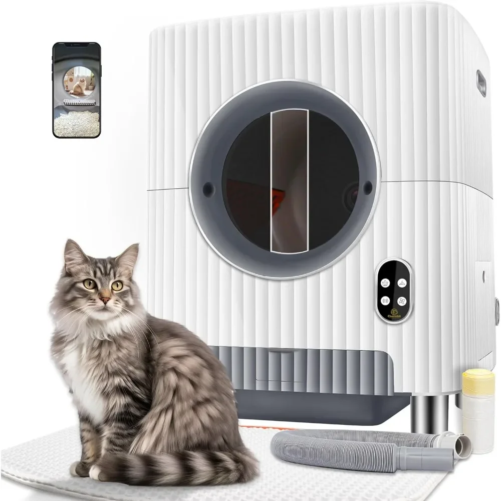 

Cat Bedpans, Automatic Door for Cat Litter Box,Large Capacity Automatic Cat Litter Box, Self Cleaning Cats Litter Box