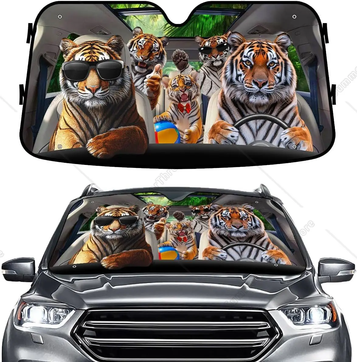 

Лобовое стекло Lion Family Sun Sha для автомобиля, внедорожника, грузовика (55x30 дюймов), лобовое стекло Sun Sha, навес для передних окон, Sunsha для