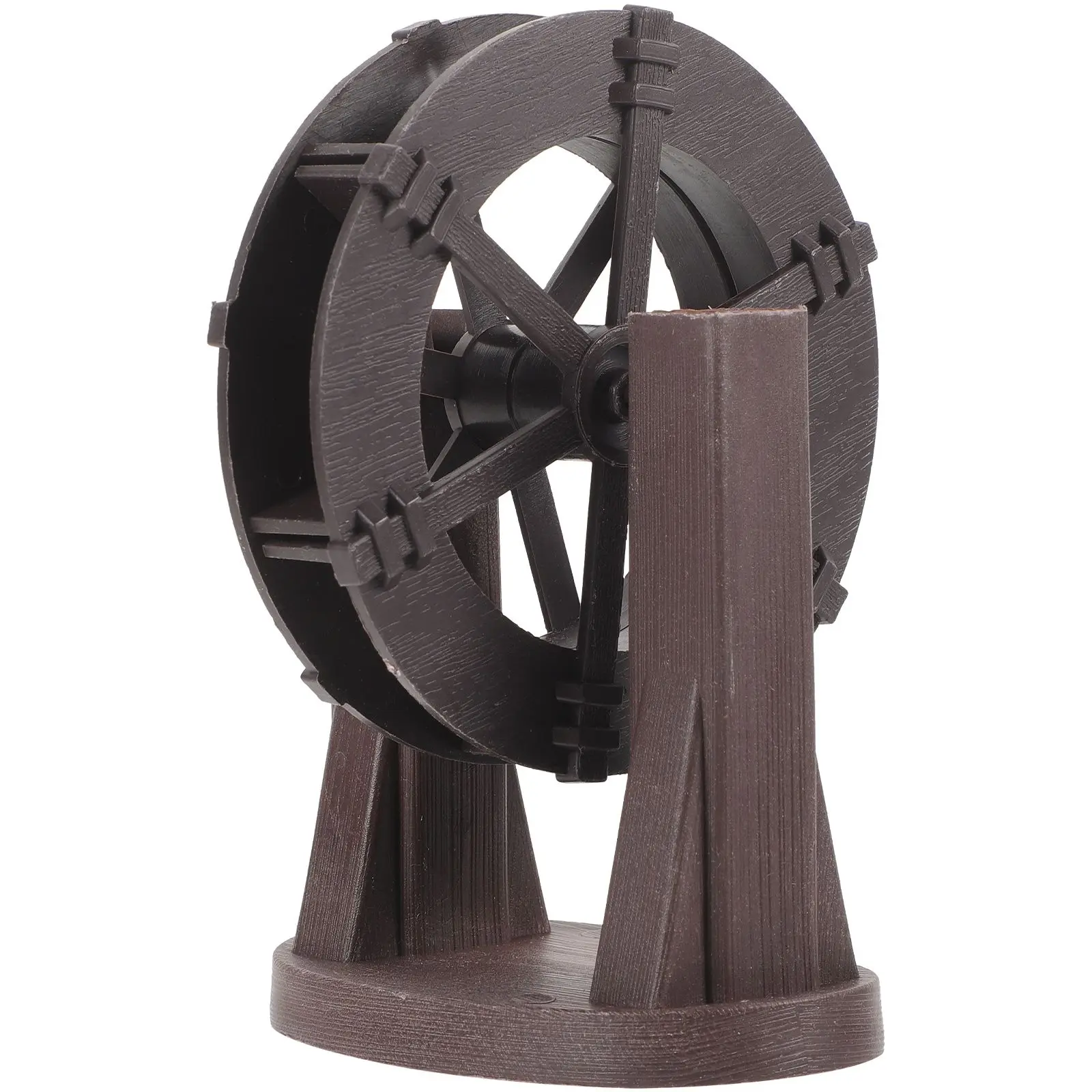 

Plastic Waterwheel Ornaments Light Brown Table Top Fountain Parts Artificial Pond Prop Simulation Wheel Micro Water