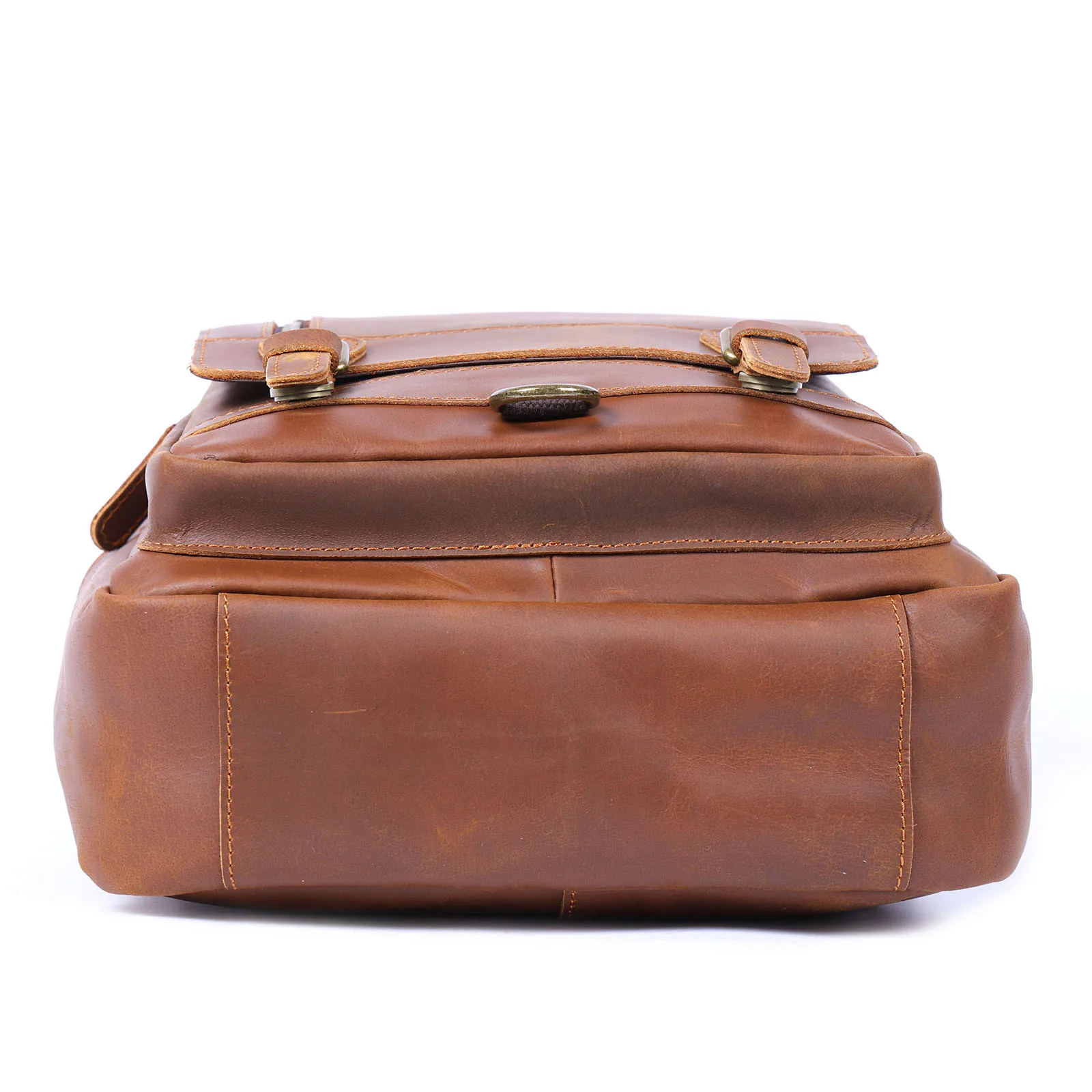 S.WORKER Vintage Echtleder-Rucksack Laptop-Tasche Crazy-Horse-Leder Schultasche Outdoor-Reise-Weekender-Schultertasche – Detail 19