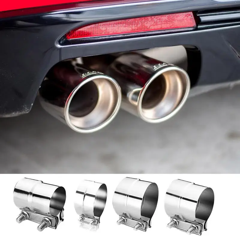 

Car Exhaust Coupler 201 Stainless Steel Exhaust Pipe Clamp Muffler Automotive Replacement Exhaust Clamps Muffler Clamp for cars