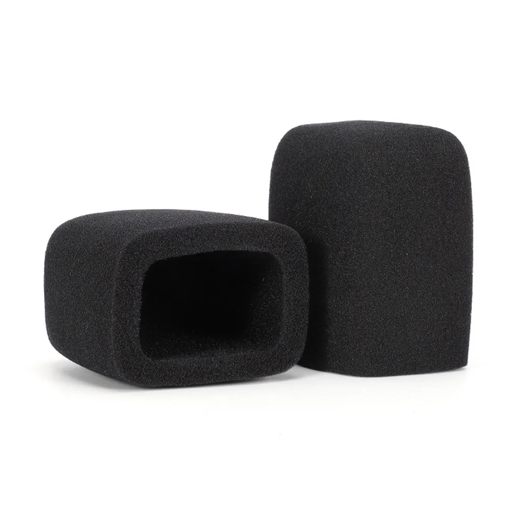 2Pcs Black Microphone Protective Covers Durable Sponge Material Easy Replaceable Mic Dust Covers Practical Universal Microphone