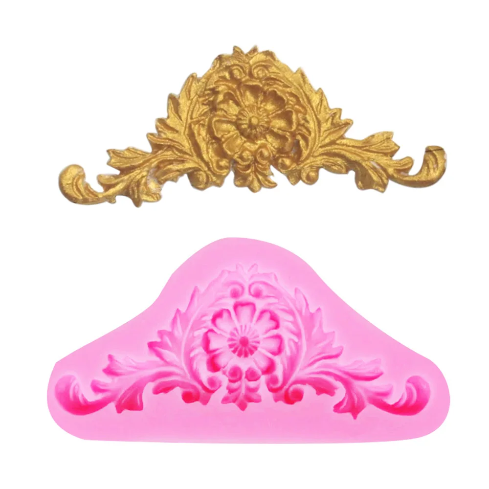 

European Retro Relief Lace Form Silicone Mold Desserts Baking Fondant Gumpaste Chocolate Candy Clay Decorative Moulds M500